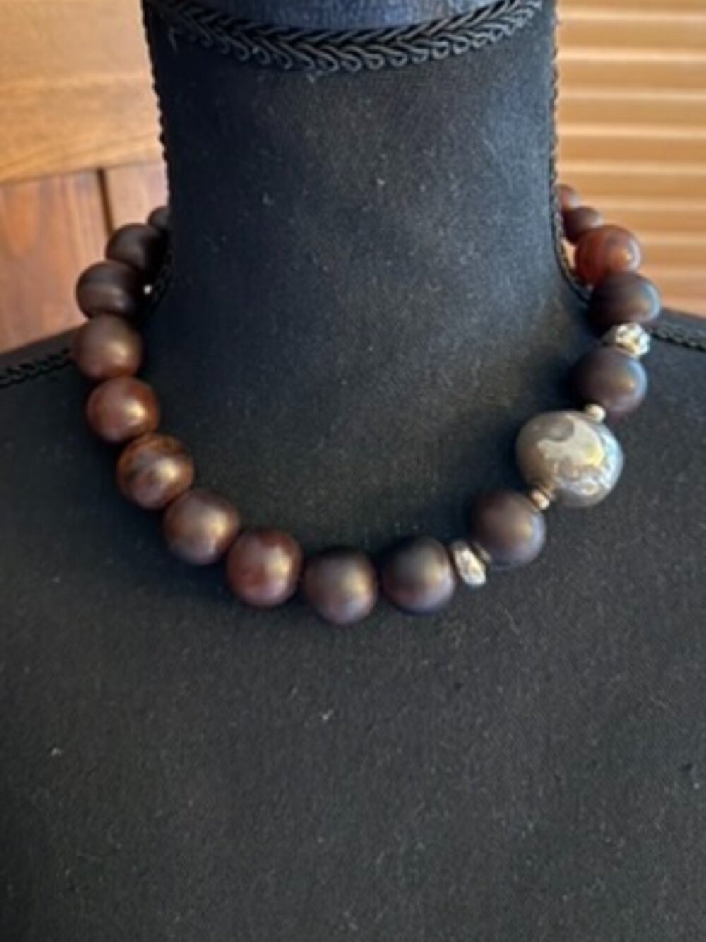 Silpada Brown/Red Agate and Sterling Necklace